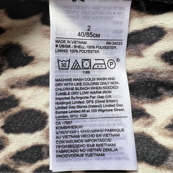 NWT Banana Republic Women’s Leopard Print Crop Wide Leg Sleeveless Jumpsuit, 2 - Picture 8 of 13